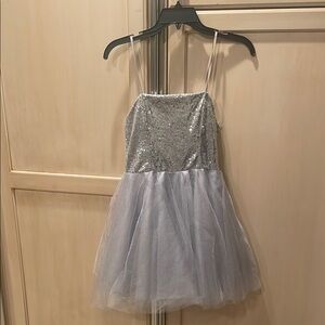 Un Deux Trois Silver and Gray Kids Formal Dress